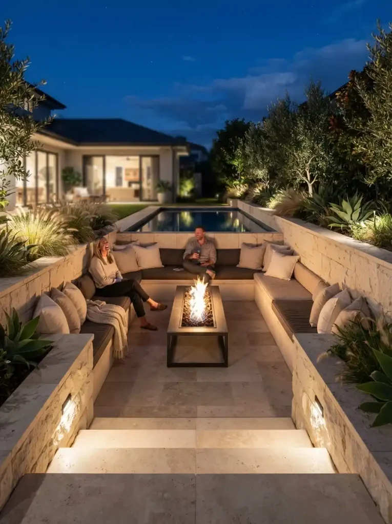 17. Sunken outdoor lounge