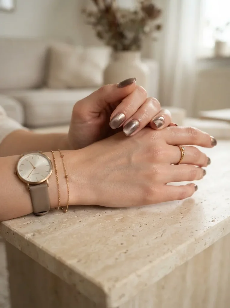 17. Taupe Velvet Nails