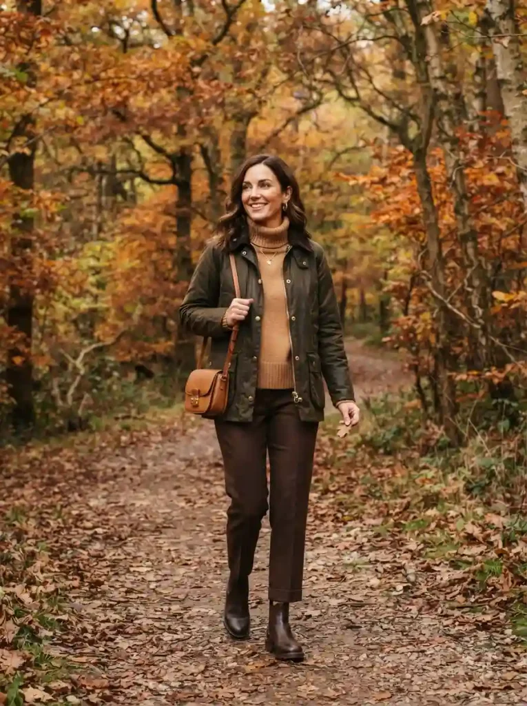 18. Barn Jacket With Matching Earthy Tones