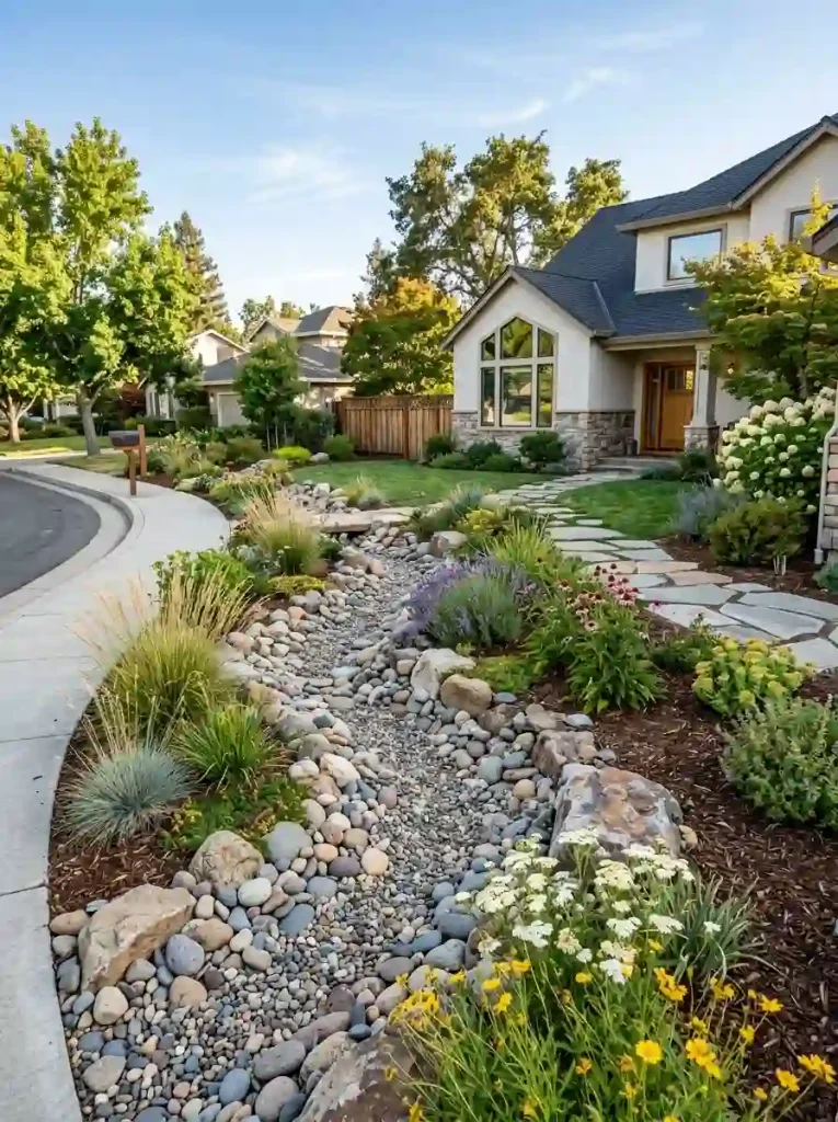 18. Build a Dry Creek-Inspired Drainage Feature