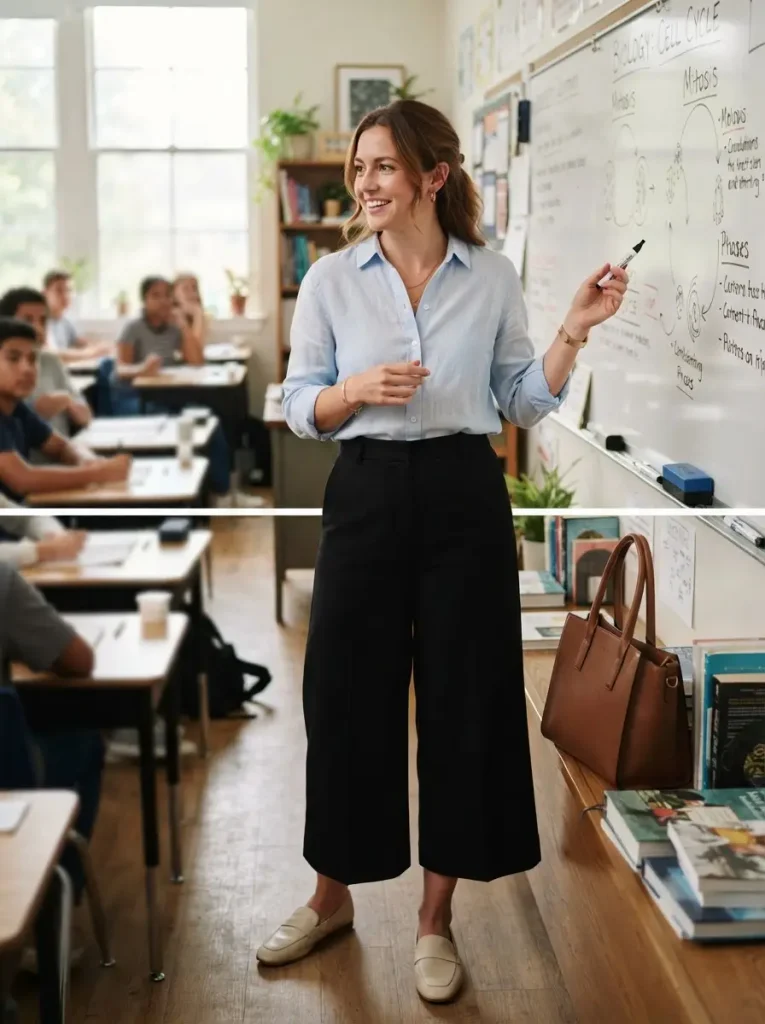 18. Button-Up Shirt With Comfortable Culottes