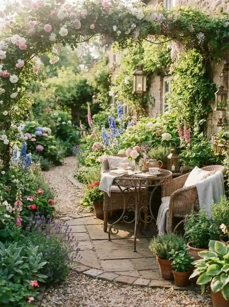 18. Create an intimate garden dining area