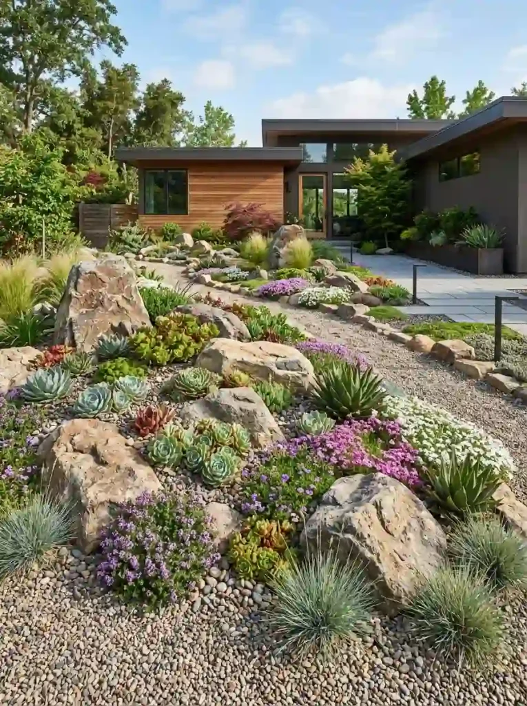18. Front Yard Rock Garden