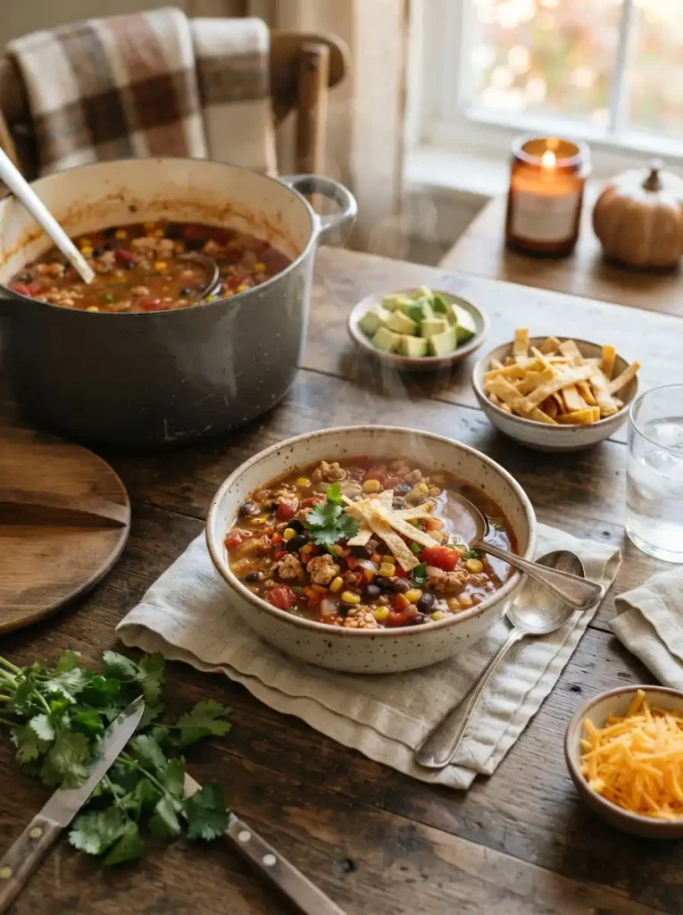 18. One-Pot Turkey Taco Soup
