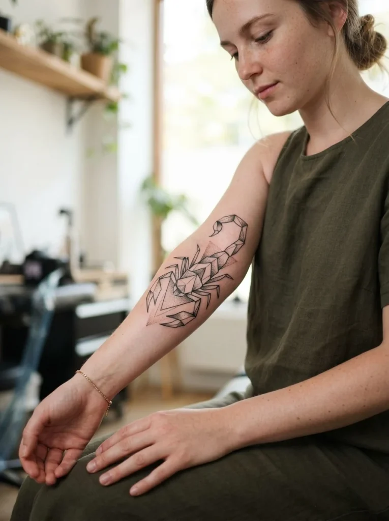 18. Scorpio Geometric Tattoo