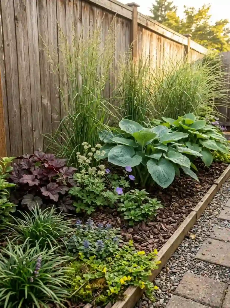 18. Use large leaves and ornamental grasses for inexpensive texture
