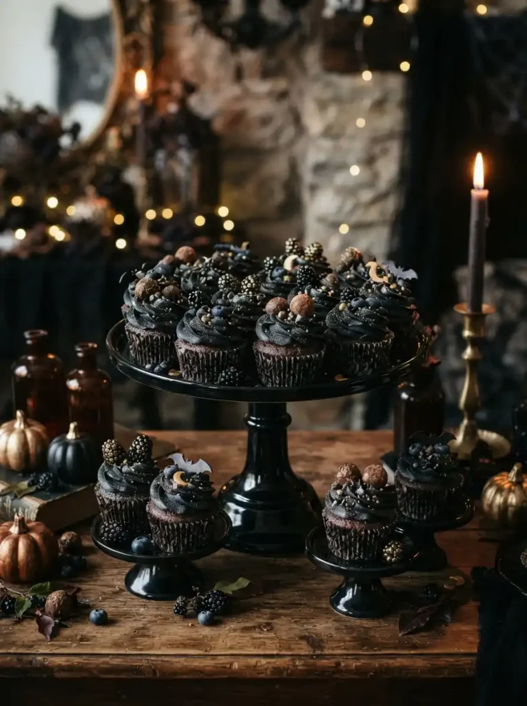 19. Black Velvet Cupcake Display