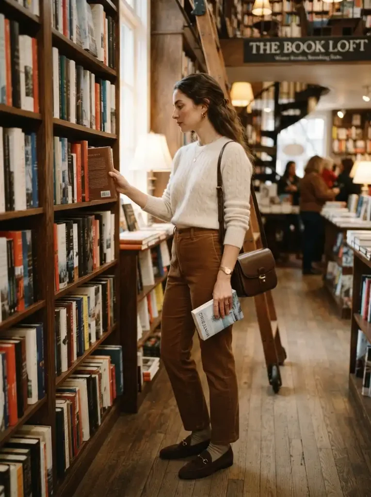 19. Cashmere Sweater and Corduroy Trousers