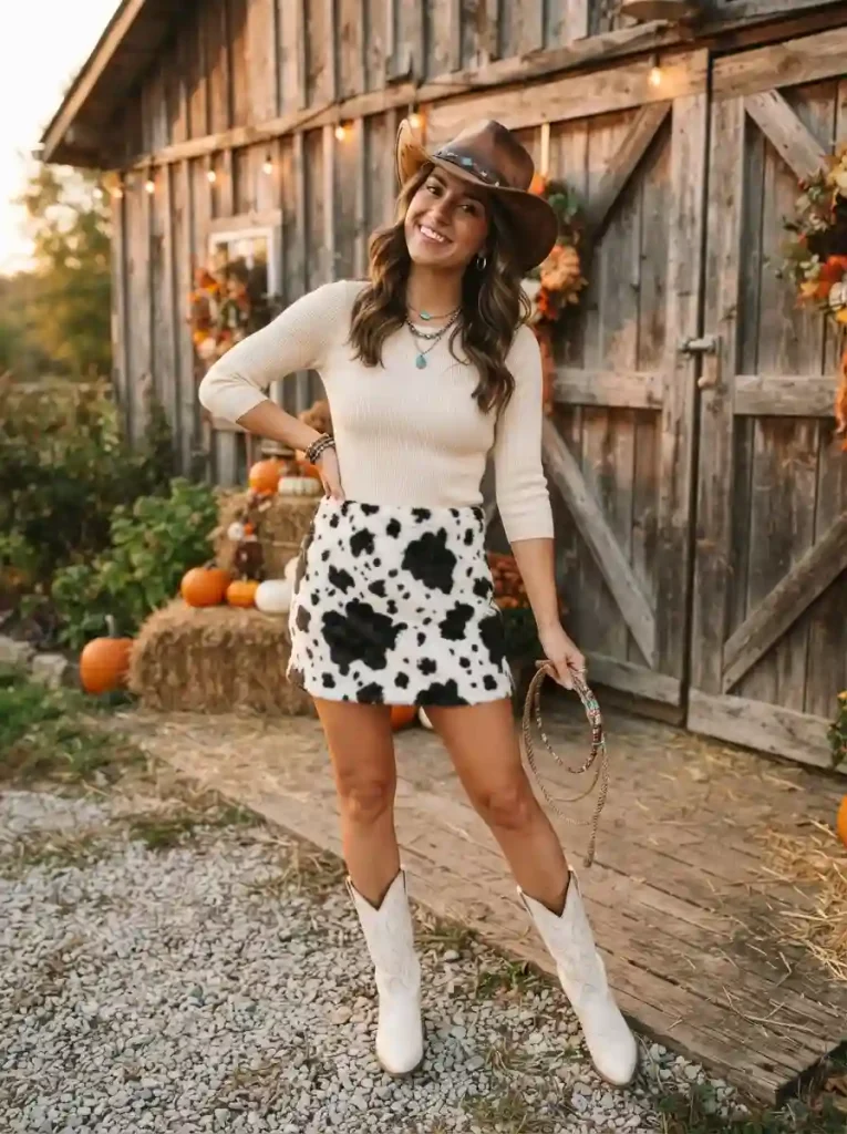 19. Cow Print Cowgirl