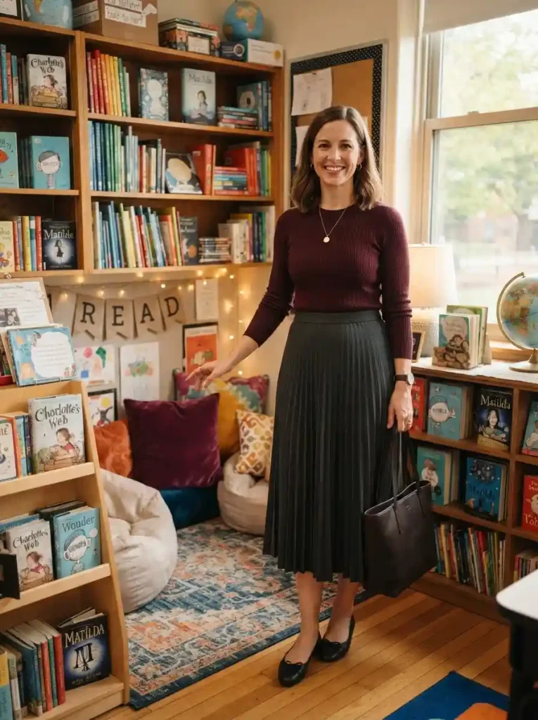 19. Knit Top With a Midi Skirt