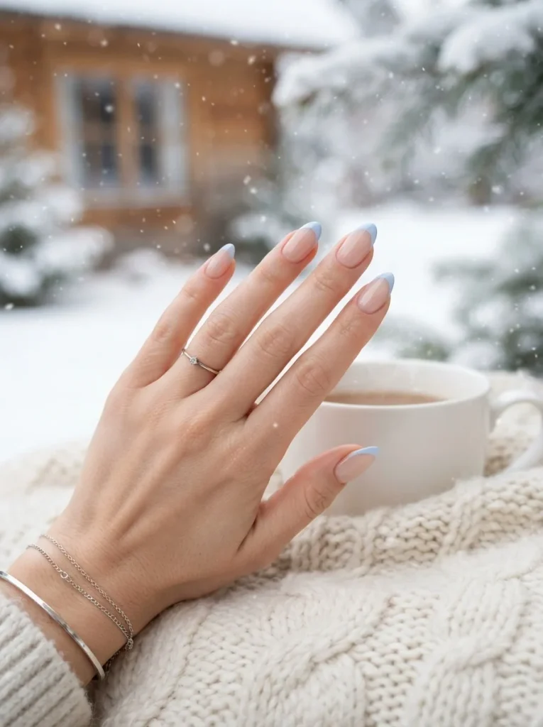 2. Blue French Tips