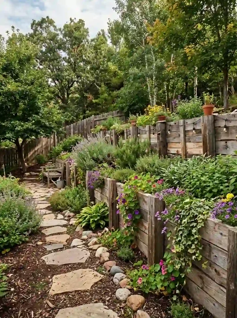 2. Build a Pallet-Inspired Garden Retaining Wall