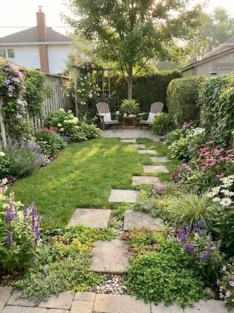 2. Build a simple stepping-stone path through the lawn