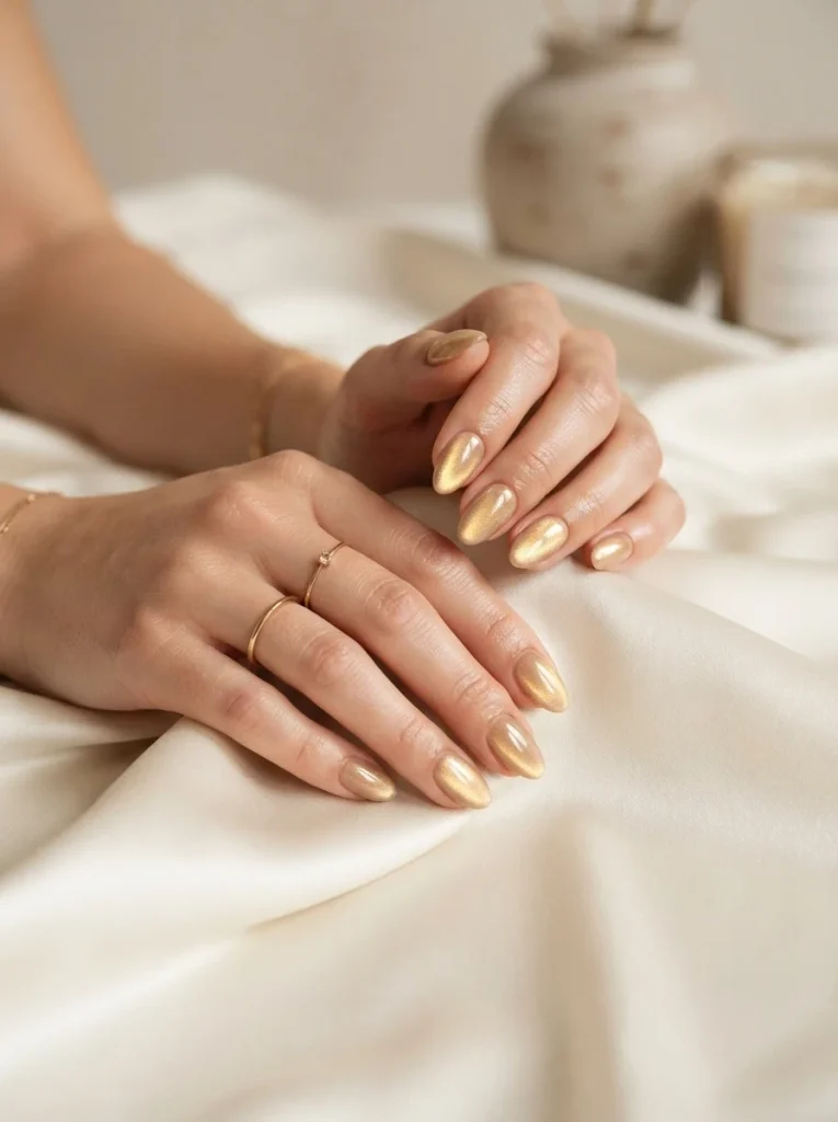2. Champagne Velvet Nails