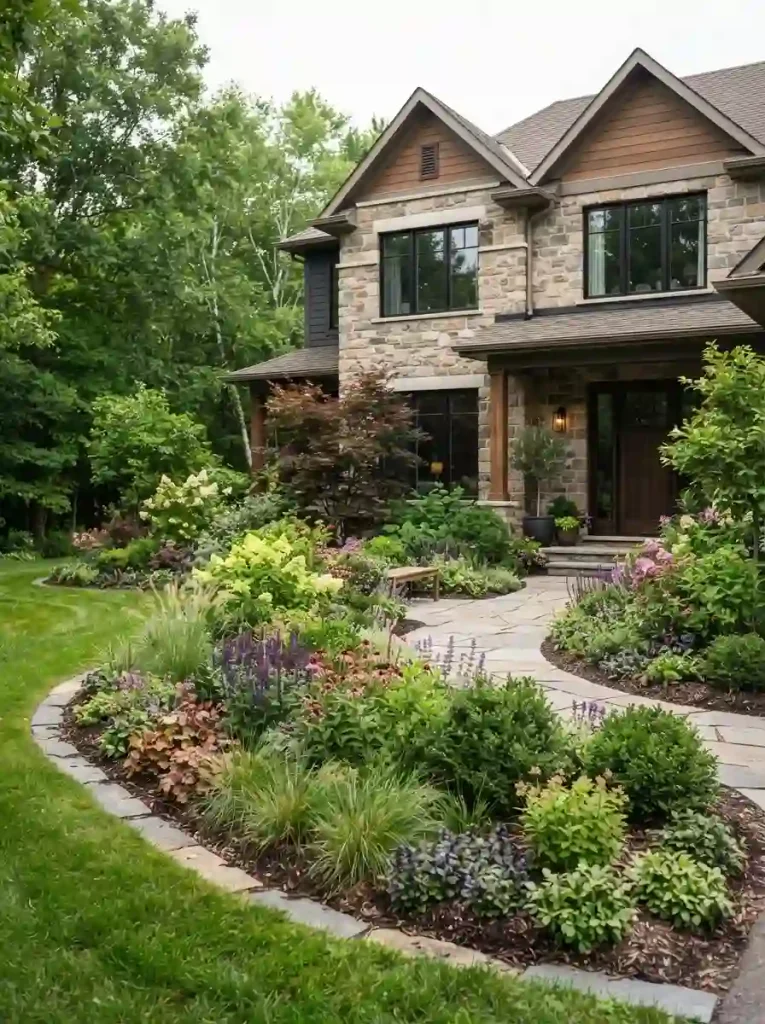2. Create a Layered Foundation Planting Around the House