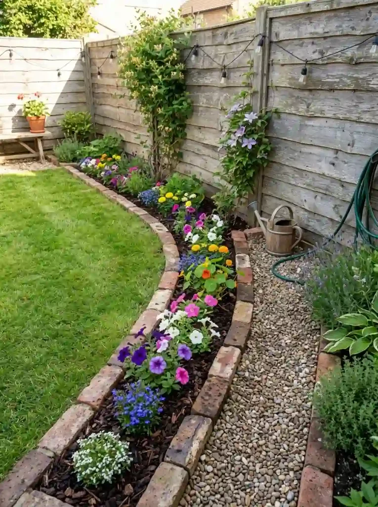 2. Edge planting beds with inexpensive recycled materials