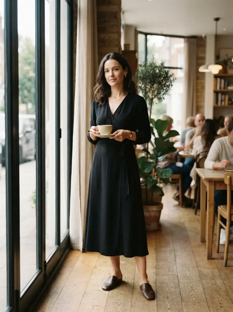 2. Ink Black Wrap Dress, Daylight Version