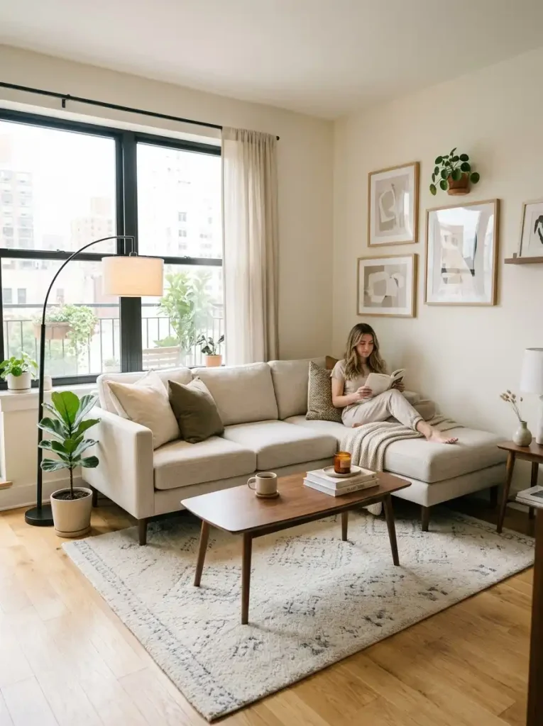 2. L-Shaped Sofa Tucked Into One Corner