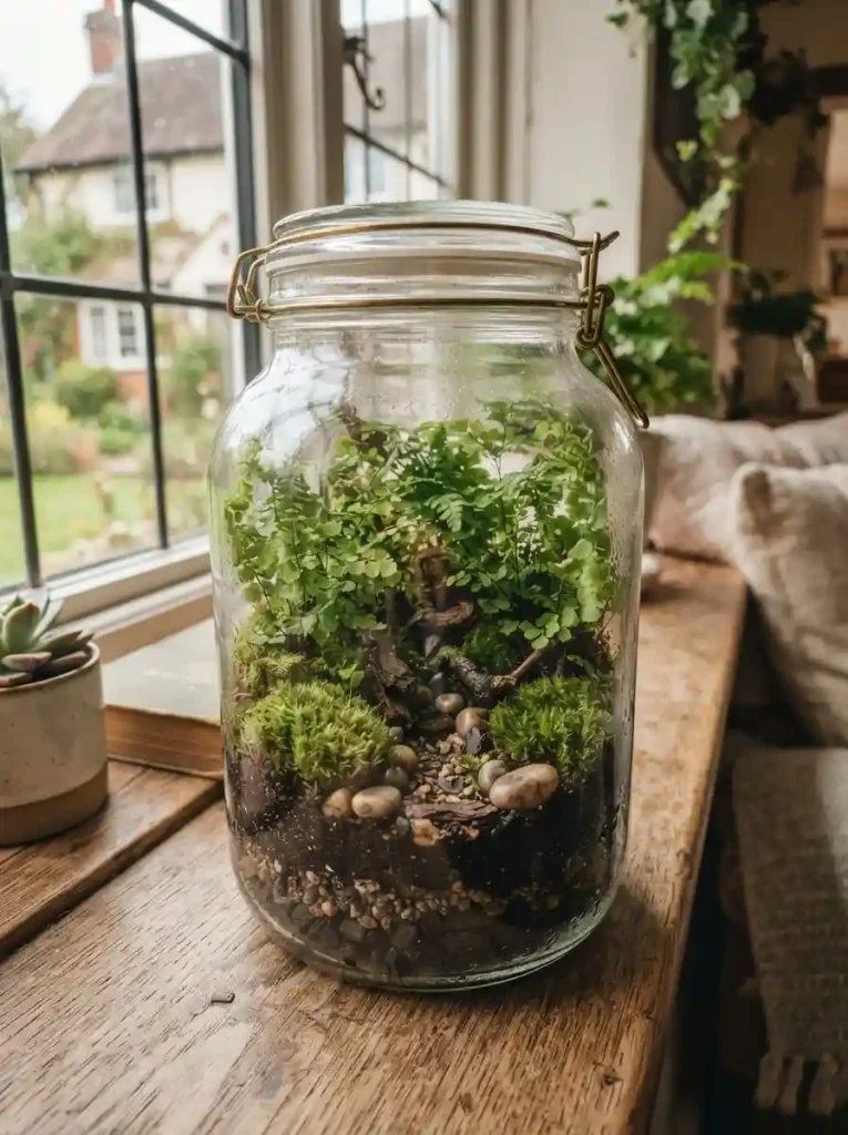 2. Mini Woodland Jar Terrarium