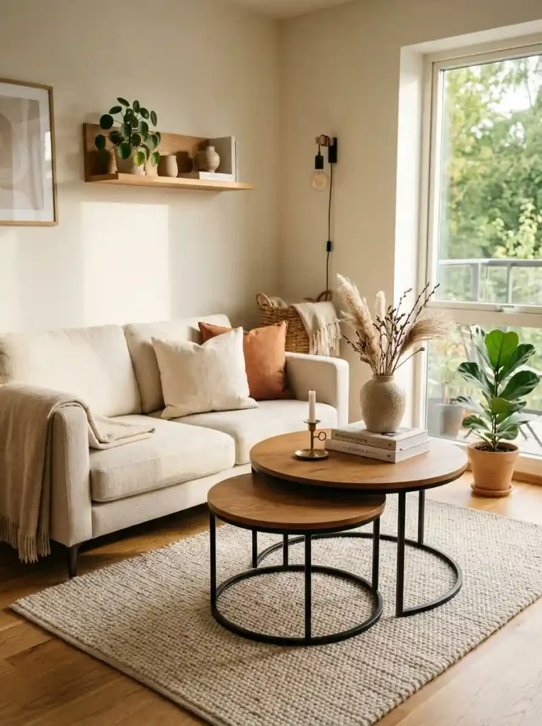 2. Replace a bulky coffee table with a nesting-table set