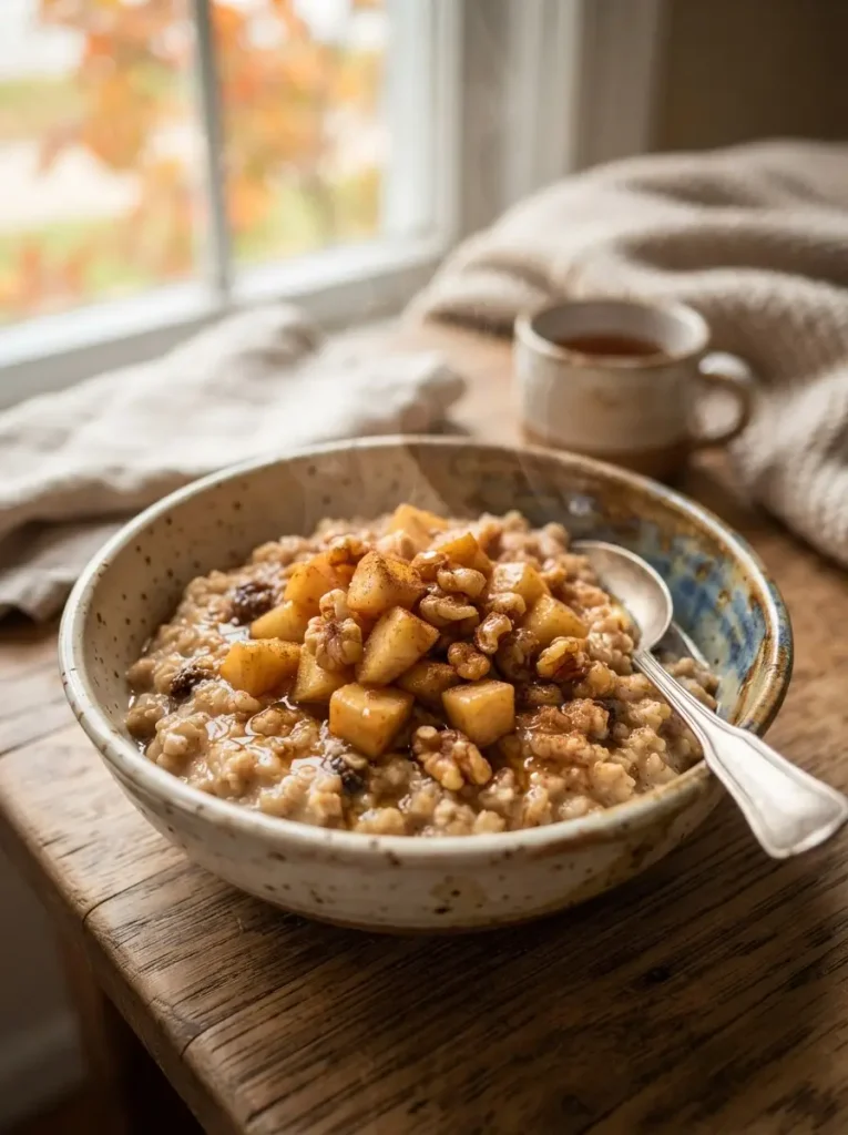 2. Warm Apple Walnut Breakfast Oatmeal