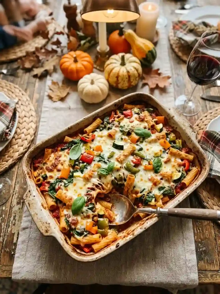 20. Cheesy Baked Ziti with Italian Vegetables