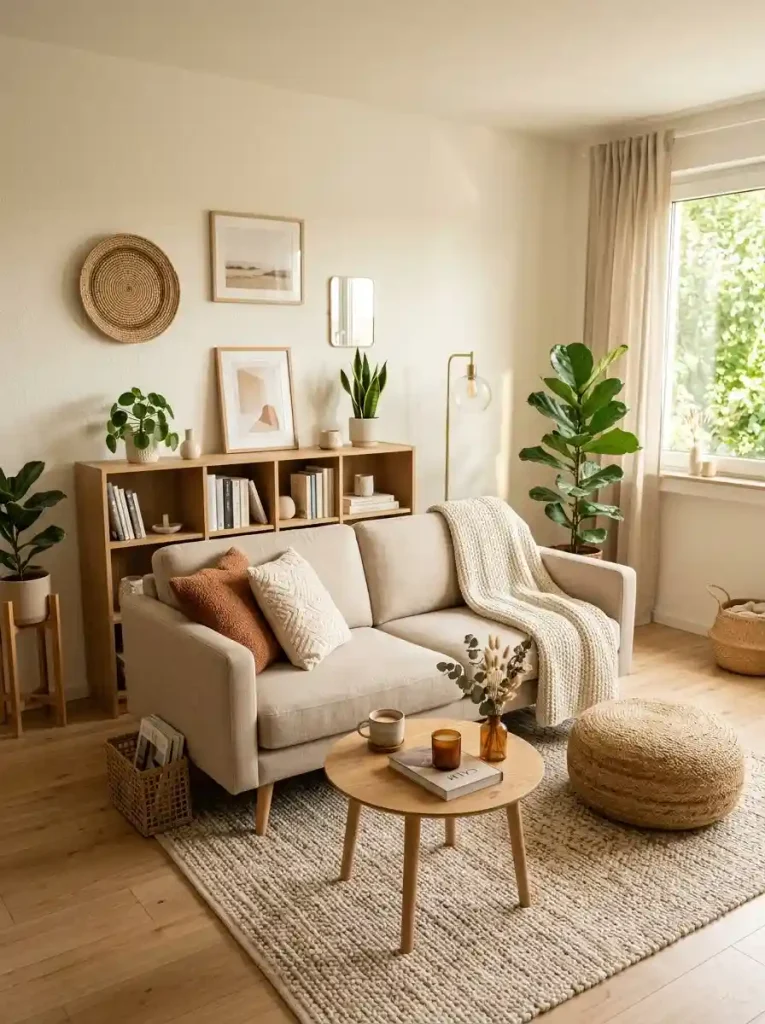 20. Compact Sofa With A Movable Pouf