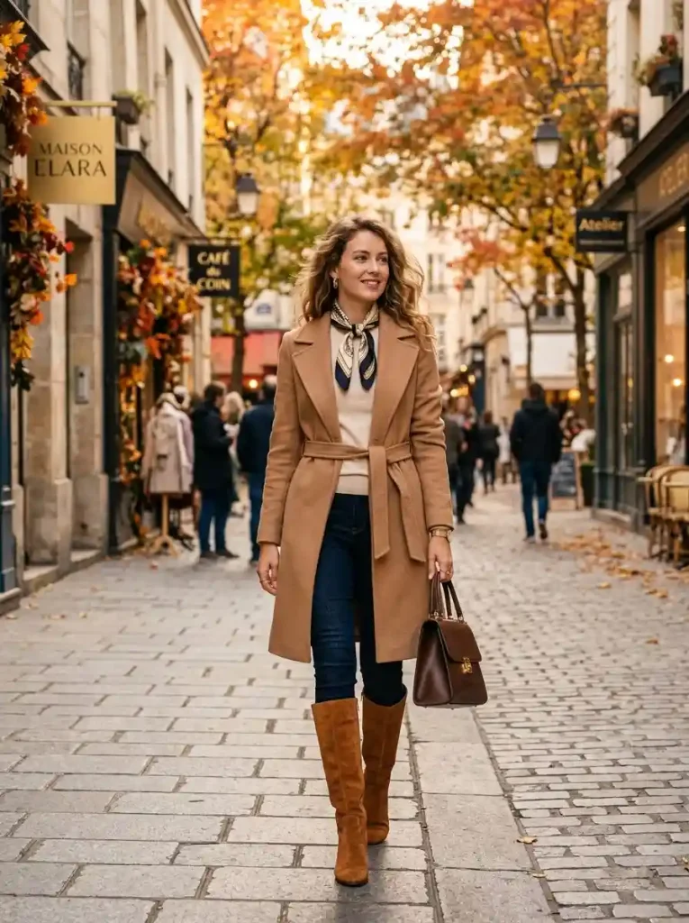 20. Dark Jeans with Suede Knee-High Boots