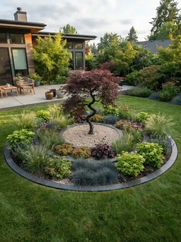 20. Gravel Garden With a Circular Planting Design