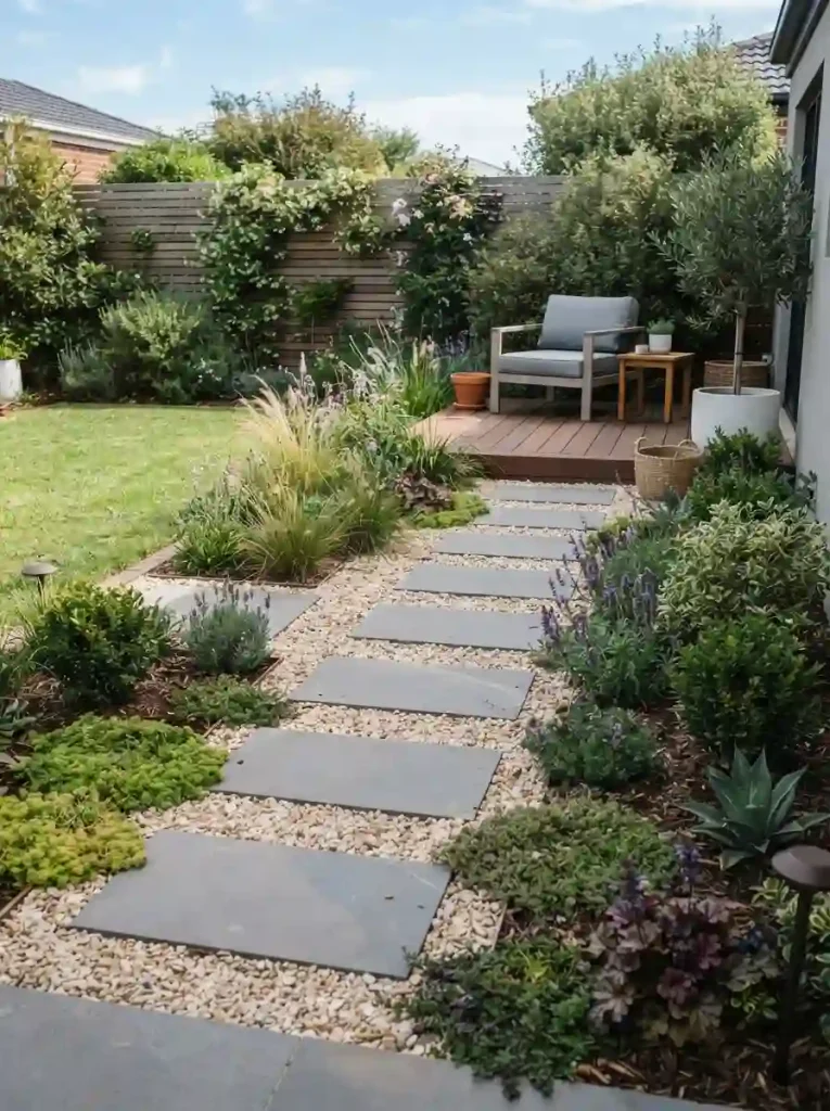 20. Replace a patchy lawn with a low-maintenance garden area