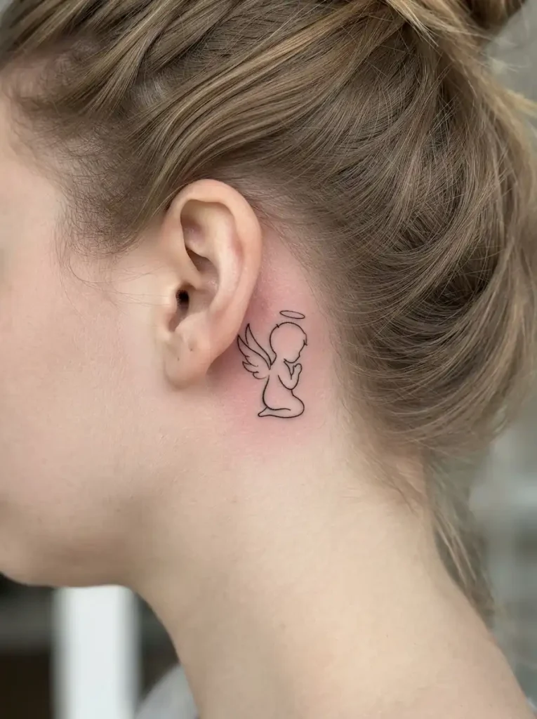 20. Tiny Baby Angel Behind the Ear