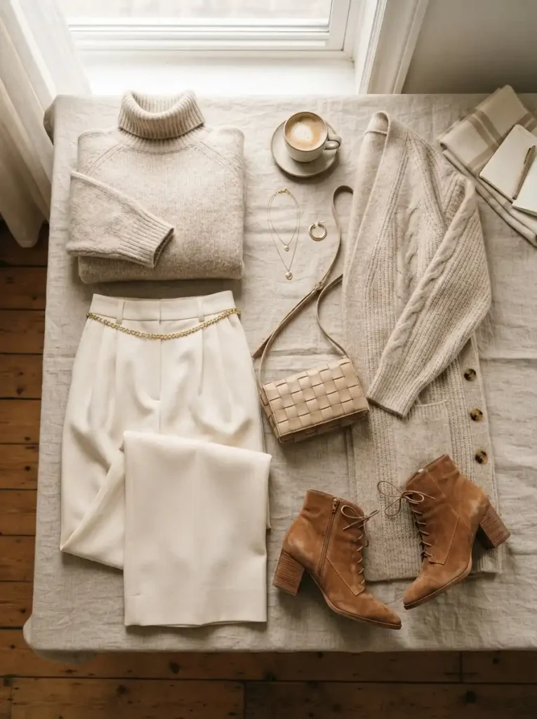 21. Cozy Layered Neutrals