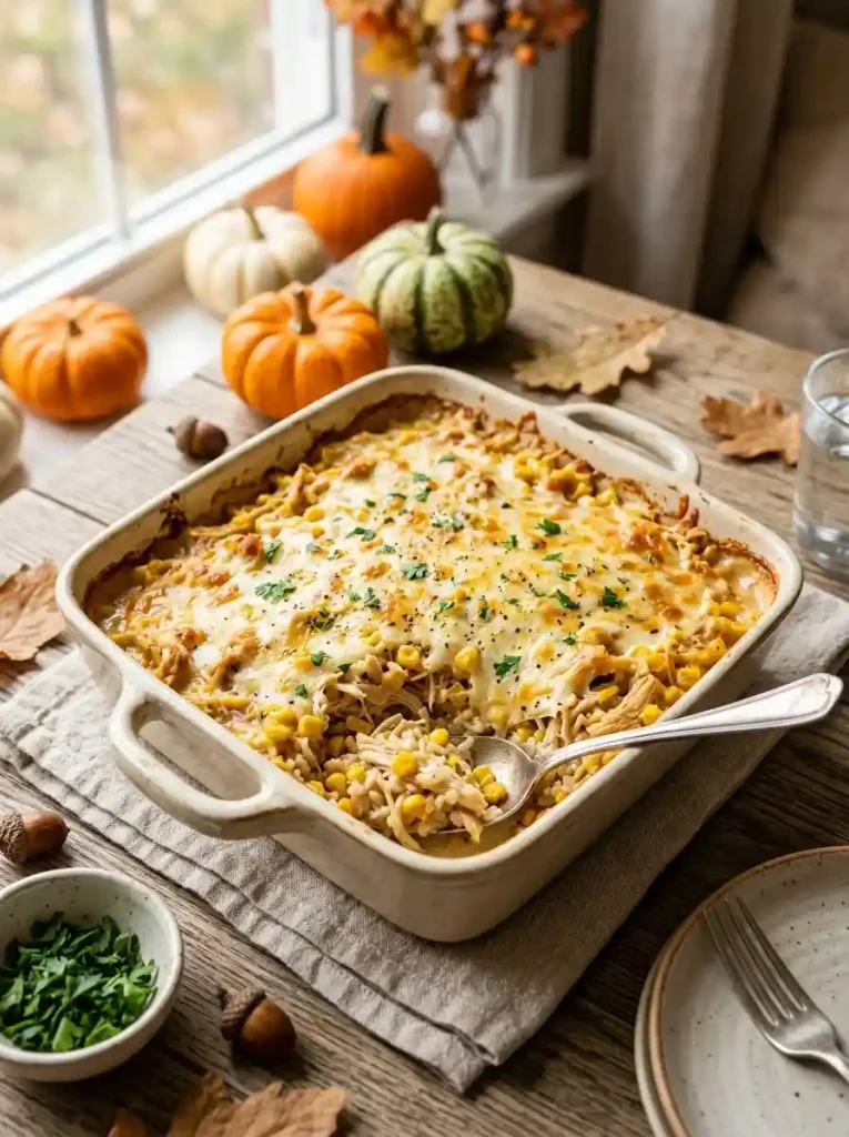 21. Creamy Corn and Chicken Casserole