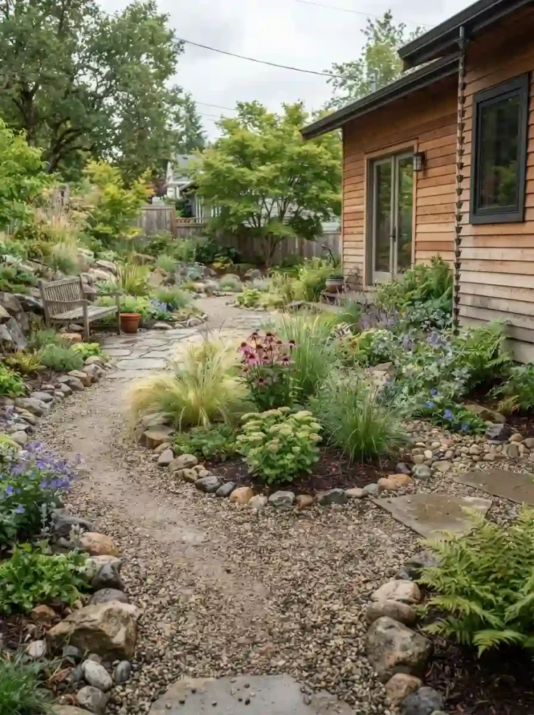 21. Gravel Garden With Rain-Friendly Planting