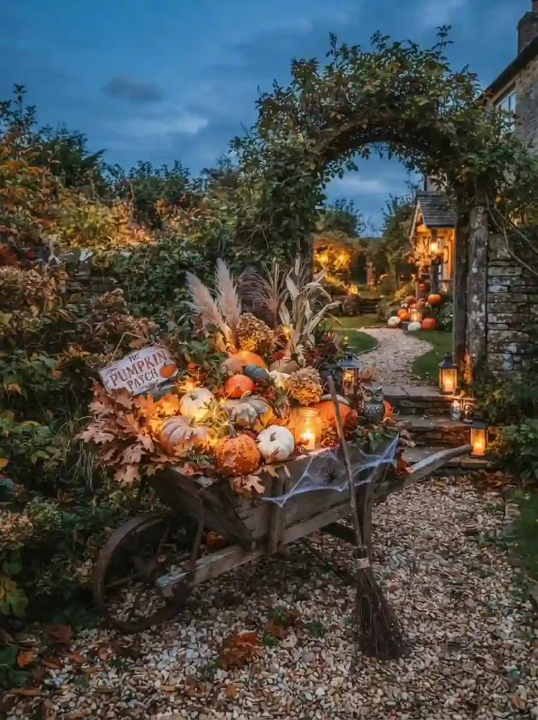 21. Haunted Pumpkin Wheelbarrow