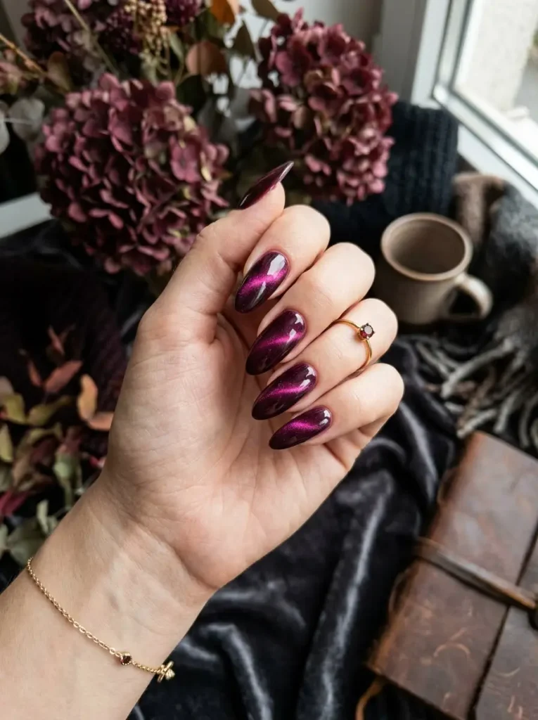 21. Mulberry Glow Nails