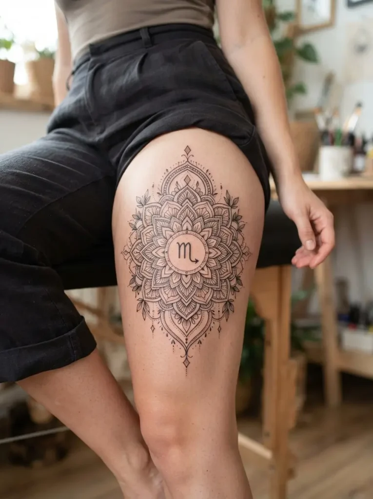 21. Scorpio Mandala Tattoo