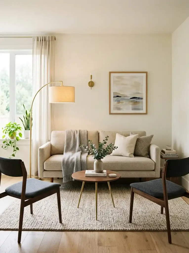 21. Symmetrical Conversation Layout Around A Small Table