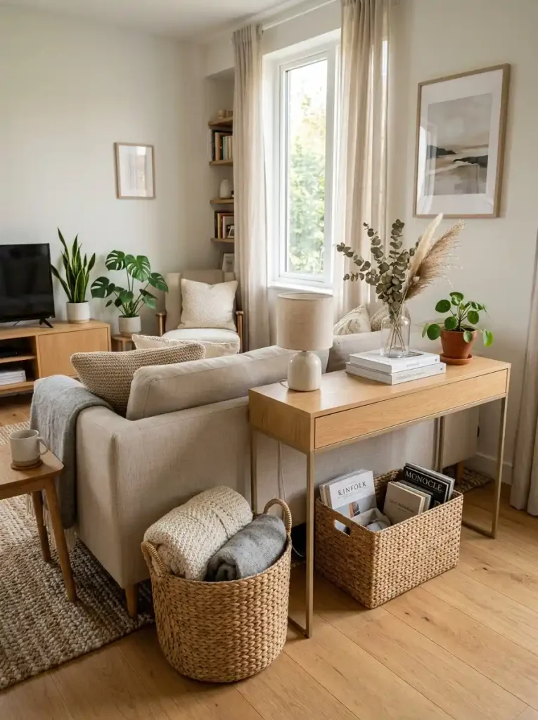 21. Use baskets to control everyday clutter