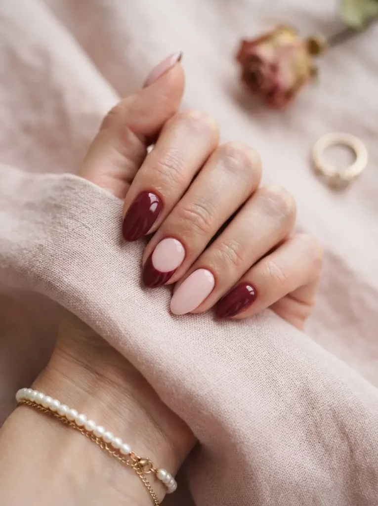 22. Burgundy and Blush Pink