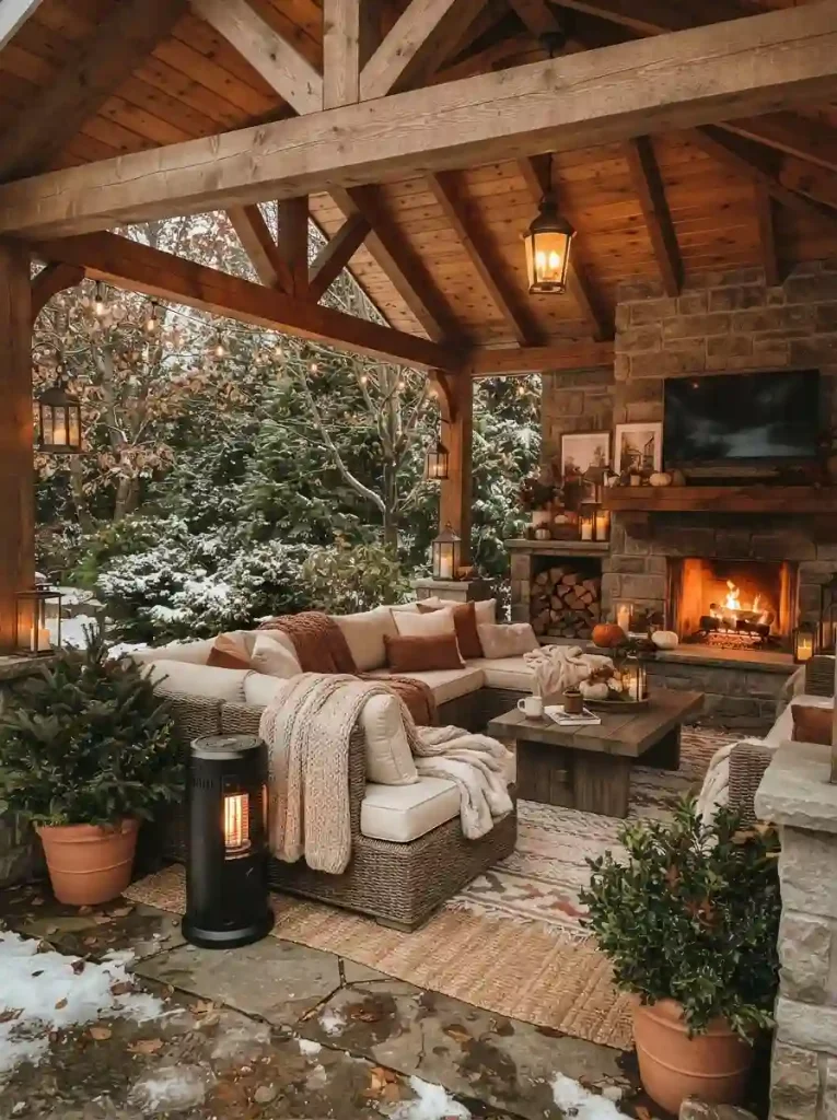 22. Cozy all-season outdoor living room