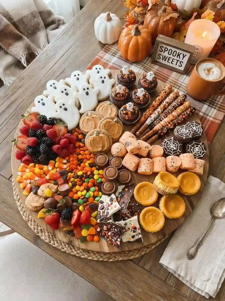 22. Ghost and Pumpkin Dessert Board