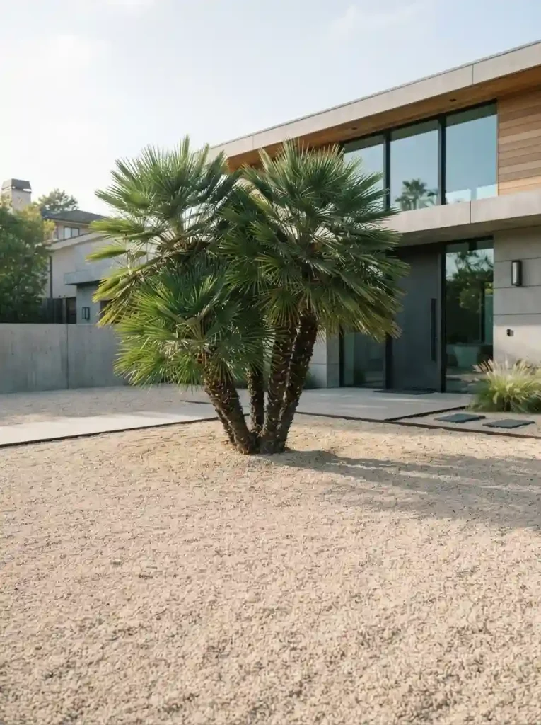 22. Minimalist Gravel Garden With One Focal Plant