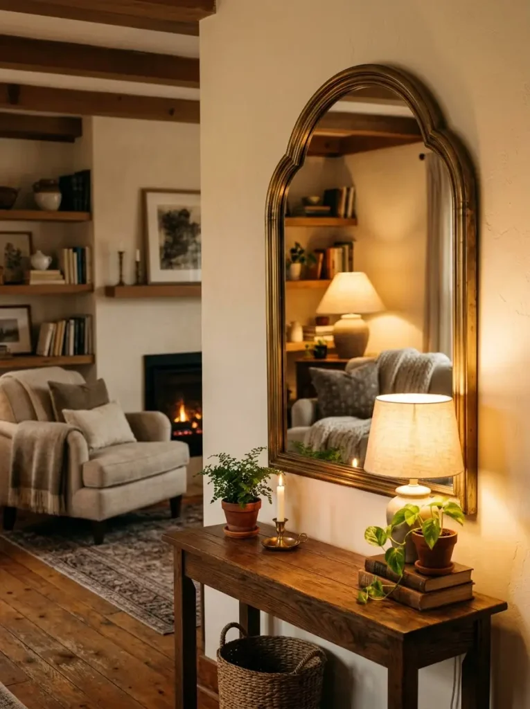 22. Strategic Mirror Placement for Warm Light