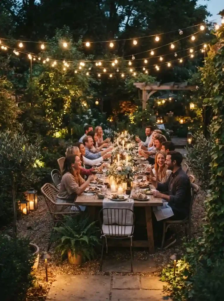 23. Make the entertaining area glow with string lights