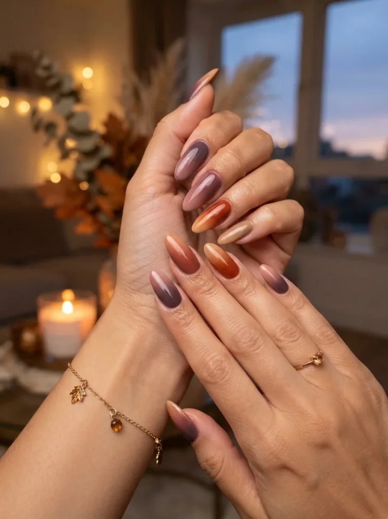 25. November Sunset Ombre Nails
