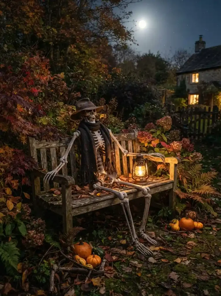 3. DIY Skeleton Garden Bench