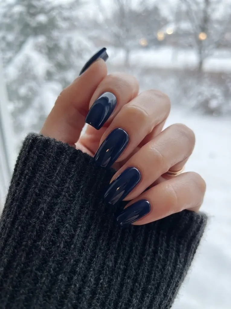 3. Navy Blue Winter Nails