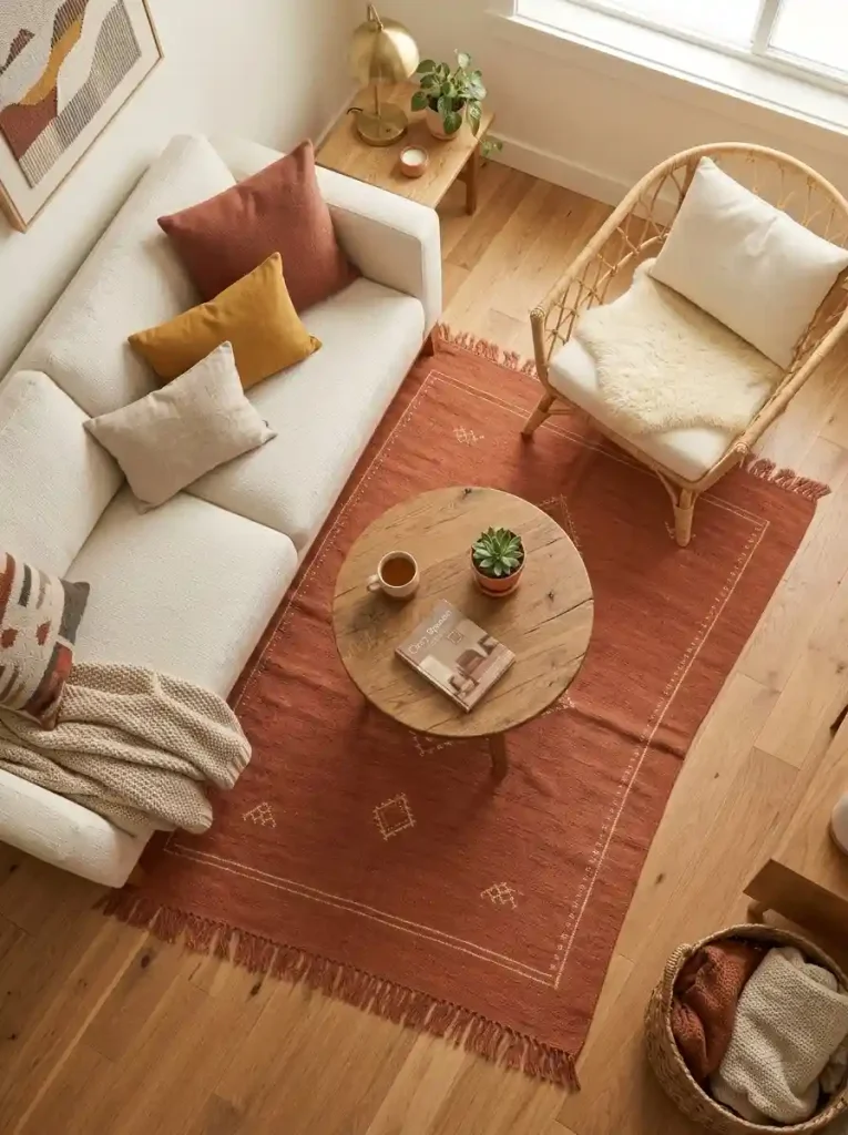 3. Soft Area Rug Anchoring