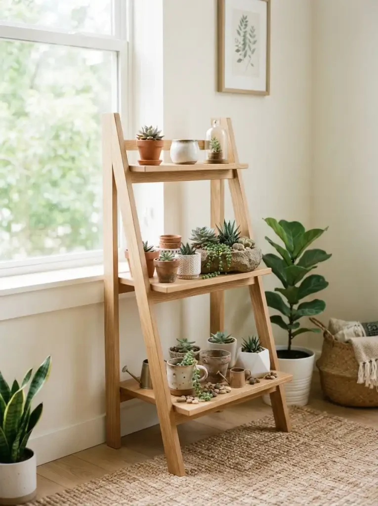 3. Corner Succulent Ladder Display